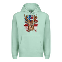 Seafoam deer american flag Premium Hoodie - JahusDesignShop