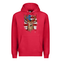 Cardinal deer american flag Premium Hoodie - JahusDesignShop