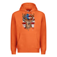 Deer American Flag Premium Hoodie | Teevron