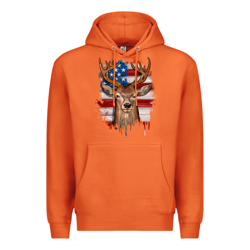 Deer American Flag Premium Hoodie by JahusDesignShop | Teevron