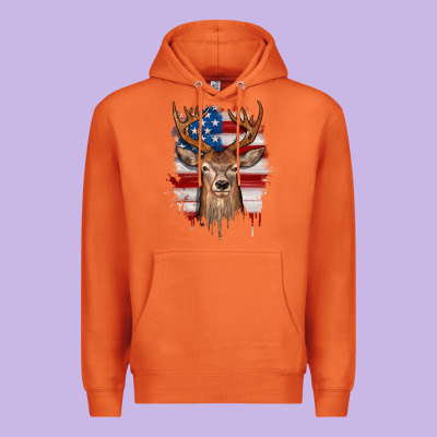 Deer American Flag Premium Hoodie Designed By Jahusdesignshop