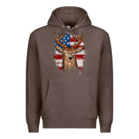 Coffee deer american flag Premium Hoodie - JahusDesignShop