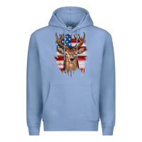 Colony Blue deer american flag Premium Hoodie - JahusDesignShop