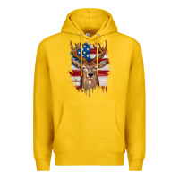 Lemon deer american flag Premium Hoodie - JahusDesignShop