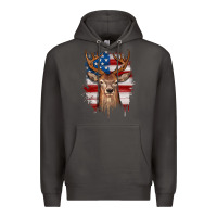 Smoke deer american flag Premium Hoodie - JahusDesignShop