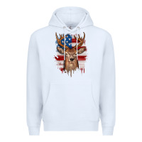 White deer american flag Premium Hoodie - JahusDesignShop