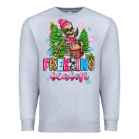Heather Grey freezing season skeleton Premium Sweatshirt - Zillion Design Studio
