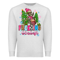 Oatmeal Heather freezing season skeleton Premium Sweatshirt - Zillion Design Studio