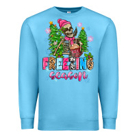 Ocean Blue freezing season skeleton Premium Sweatshirt - Zillion Design Studio