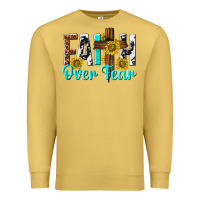 Antique Gold faith over fear Premium Sweatshirt - texasbilliewilder