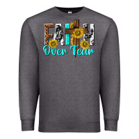 Charcoal Heather faith over fear Premium Sweatshirt - texasbilliewilder