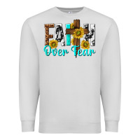 Dove Grey faith over fear Premium Sweatshirt - texasbilliewilder