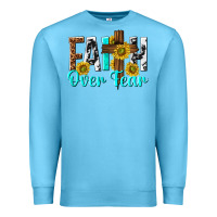 Ocean Blue faith over fear Premium Sweatshirt - texasbilliewilder