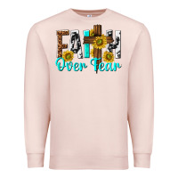 Pale Pink faith over fear Premium Sweatshirt - texasbilliewilder
