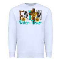 White faith over fear Premium Sweatshirt - texasbilliewilder