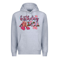 Heather Grey birthday diva Premium Hoodie - AdoDesignShop