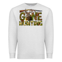 Oatmeal Heather gone hunting western Premium Sweatshirt - texasbilliewilder