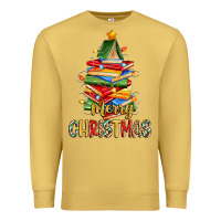 Antique Gold book christmas tree merry christmas Premium Sweatshirt - Zillion Design Studio