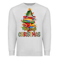 Dove Grey book christmas tree merry christmas Premium Sweatshirt - Zillion Design Studio