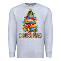 Heather Grey book christmas tree merry christmas Premium Sweatshirt - Zillion Design Studio