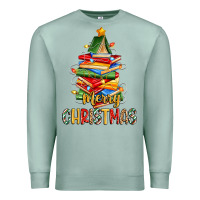 Seafoam book christmas tree merry christmas Premium Sweatshirt - Zillion Design Studio