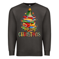 Smoke book christmas tree merry christmas Premium Sweatshirt - Zillion Design Studio