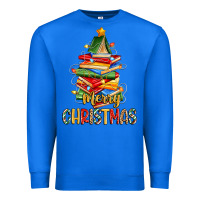 True Royal book christmas tree merry christmas Premium Sweatshirt - Zillion Design Studio