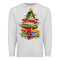 Dove Grey book christmas tree Premium Sweatshirt - Zillion Design Studio