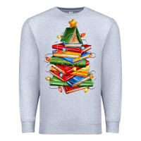Heather Grey book christmas tree Premium Sweatshirt - Zillion Design Studio