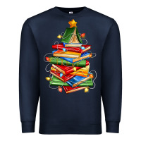 Navy book christmas tree Premium Sweatshirt - Zillion Design Studio