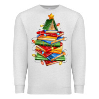 Oatmeal Heather book christmas tree Premium Sweatshirt - Zillion Design Studio