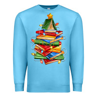 Ocean Blue book christmas tree Premium Sweatshirt - Zillion Design Studio