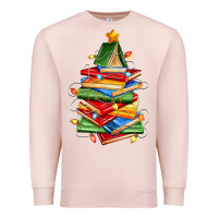 Pale Pink book christmas tree Premium Sweatshirt - Zillion Design Studio