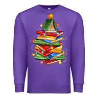 Purple book christmas tree Premium Sweatshirt - Zillion Design Studio