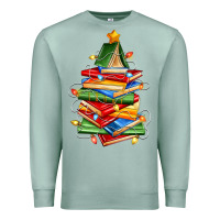 Seafoam book christmas tree Premium Sweatshirt - Zillion Design Studio