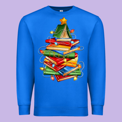 Book Christmas Tree Premium Sweatshirt Designed By Zillion Design Studio