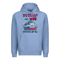 Colony Blue husband and wife cruising partners for life Premium Hoodie - JahusDesignShop
