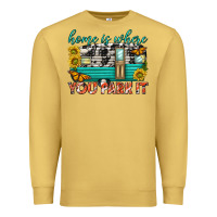 Antique Gold home is where  you park it Premium Sweatshirt - texasbilliewilder