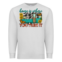 Dove Grey home is where  you park it Premium Sweatshirt - texasbilliewilder