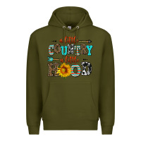 Army Green a little country a little hood Premium Hoodie - AdoDesignShop