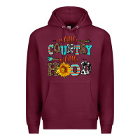 Burgundy a little country a little hood Premium Hoodie - AdoDesignShop