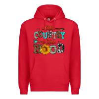 Red a little country a little hood Premium Hoodie - AdoDesignShop