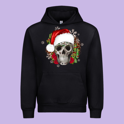 Skull Christmas Cactus Urban Hoodie Designed By Jahusdesignshop