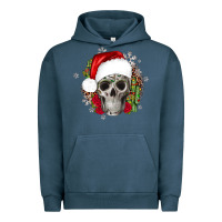 Pigment Midnight Navy skull Christmas cactus Urban Hoodie - JahusDesignShop