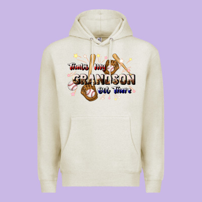 That's My Grandson Out There Baseball Premium Hoodie Designed By Jahusdesignshop
