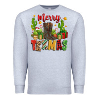 Heather Grey merry texmas Premium Sweatshirt - Zillion Design Studio