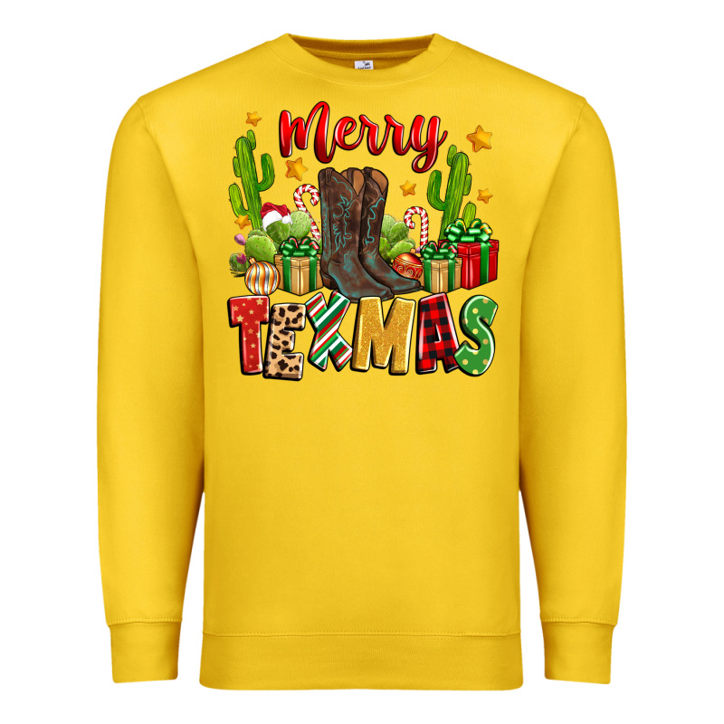 Merry Texmas Premium Sweatshirt by Zillion Design Studio | Teevron