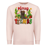 Pale Pink merry texmas Premium Sweatshirt - Zillion Design Studio