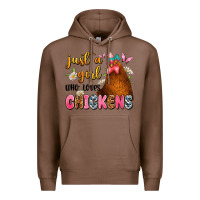 Chestnut just a girl who loves chickens Premium Hoodie - JahusDesignShop