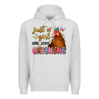 Dove Grey just a girl who loves chickens Premium Hoodie - JahusDesignShop